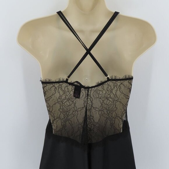 Victorias Secret Extra Small XS Black Sheer Lace Strappy Nightgown Sleep Shirt - Picture 5 of 11